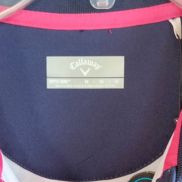 NWT Callaway Size Medium Sleeveless Pink Floral Navy Dress With Collar - Picture 10 of 10